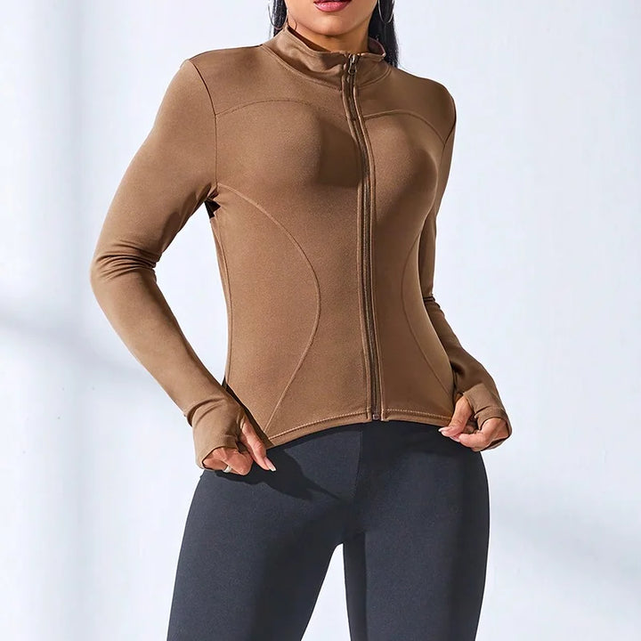 Tracksuit Workout Top Training Zipper Long